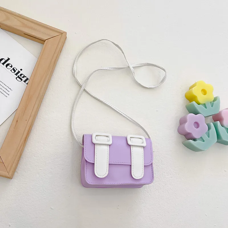 Kid'S Pu Leather Color Block Cute Square Magnetic Buckle Shoulder Bag display picture 103