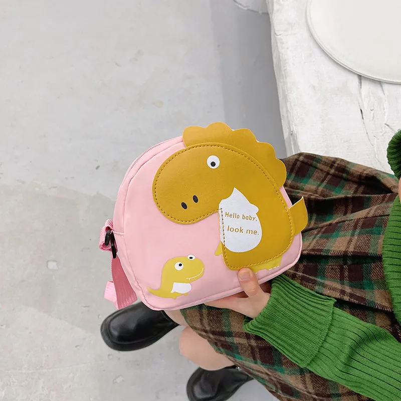 Kid'S Nylon Cartoon Dinosaur Cute Oval Zipper Crossbody Bag display picture 22
