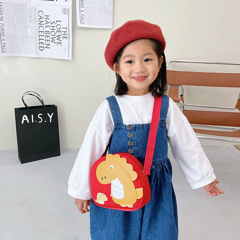 Kid'S Nylon Cartoon Dinosaur Cute Oval Zipper Crossbody Bag display picture 51