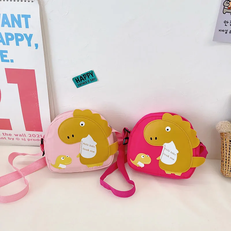 Kid'S Nylon Cartoon Dinosaur Cute Oval Zipper Crossbody Bag display picture 97