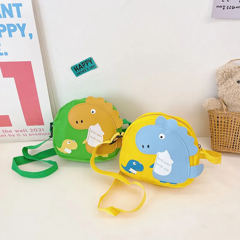 Kid'S Nylon Cartoon Dinosaur Cute Oval Zipper Crossbody Bag display picture 99