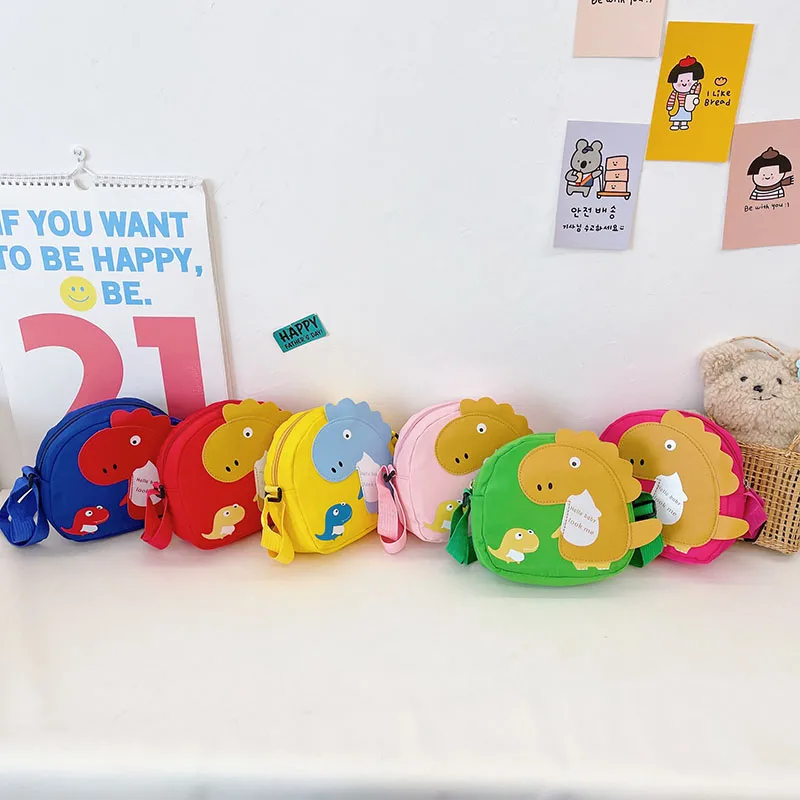 Kid'S Nylon Cartoon Dinosaur Cute Oval Zipper Crossbody Bag display picture 98
