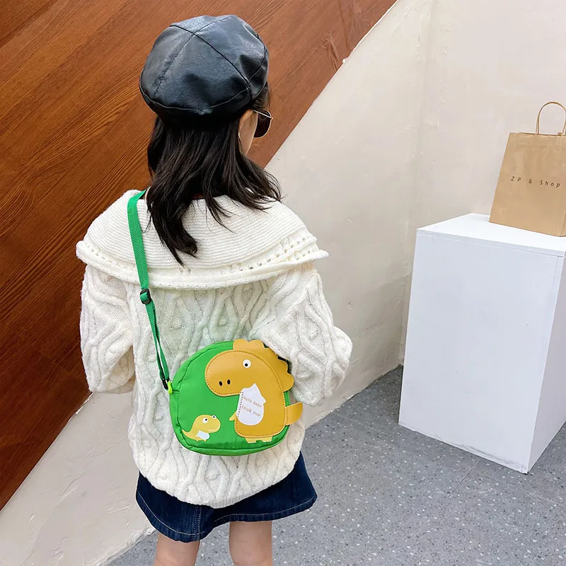 Kid'S Nylon Cartoon Dinosaur Cute Oval Zipper Crossbody Bag display picture 94