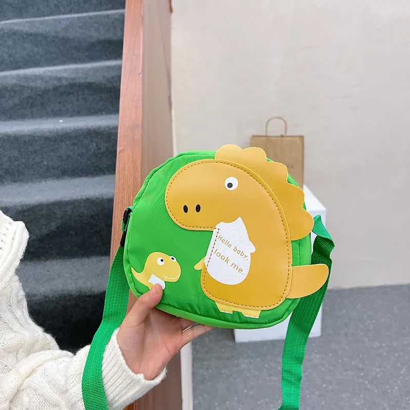 Kid'S Nylon Cartoon Dinosaur Cute Oval Zipper Crossbody Bag display picture 96