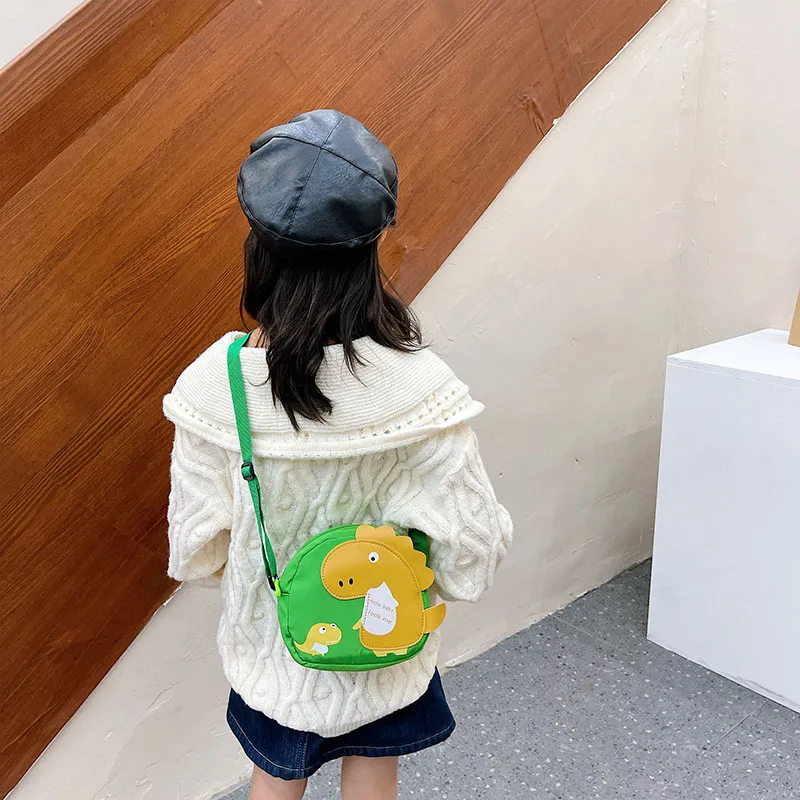 Kid'S Nylon Cartoon Dinosaur Cute Oval Zipper Crossbody Bag display picture 101