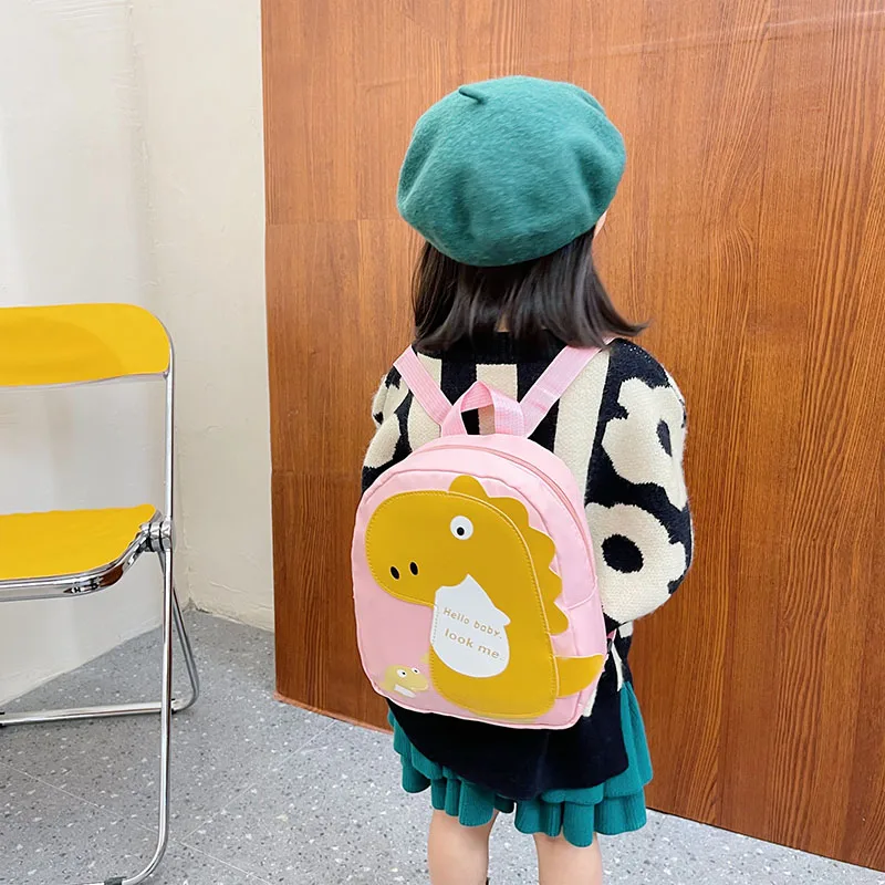 Kid'S Nylon Cartoon Dinosaur Cute Oval Zipper Functional Backpack display picture 5