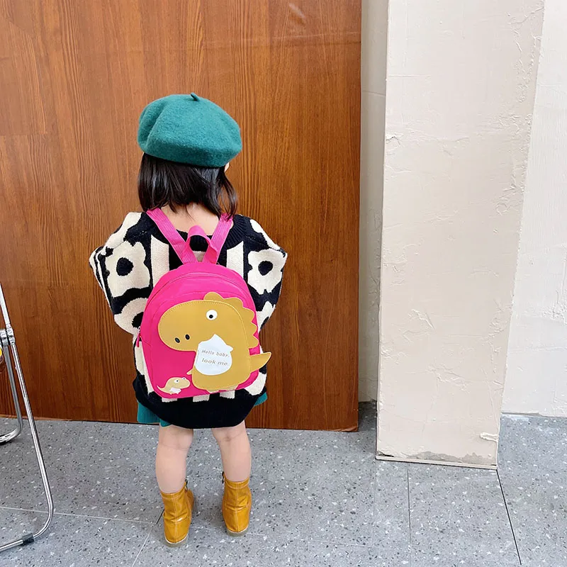 Kid'S Nylon Cartoon Dinosaur Cute Oval Zipper Functional Backpack display picture 72