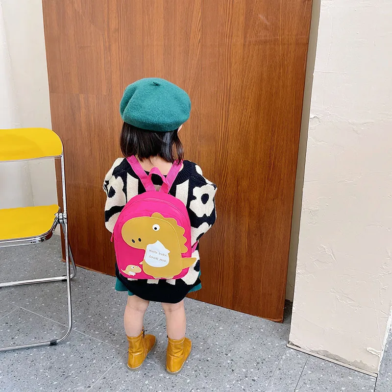 Kid'S Nylon Cartoon Dinosaur Cute Oval Zipper Functional Backpack display picture 71