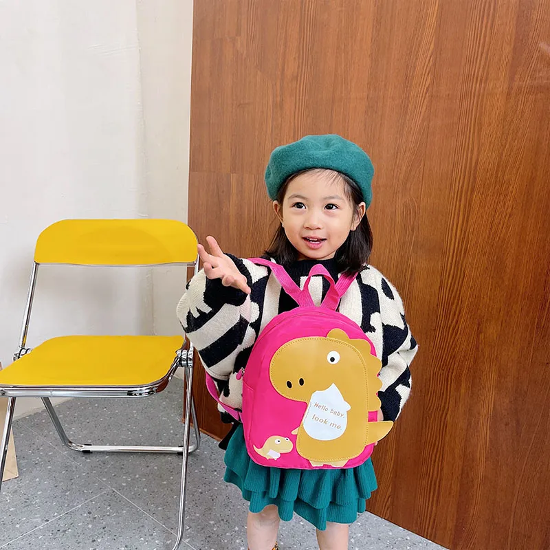 Kid'S Nylon Cartoon Dinosaur Cute Oval Zipper Functional Backpack display picture 73