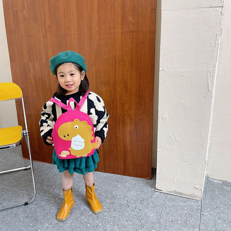 Kid'S Nylon Cartoon Dinosaur Cute Oval Zipper Functional Backpack display picture 78