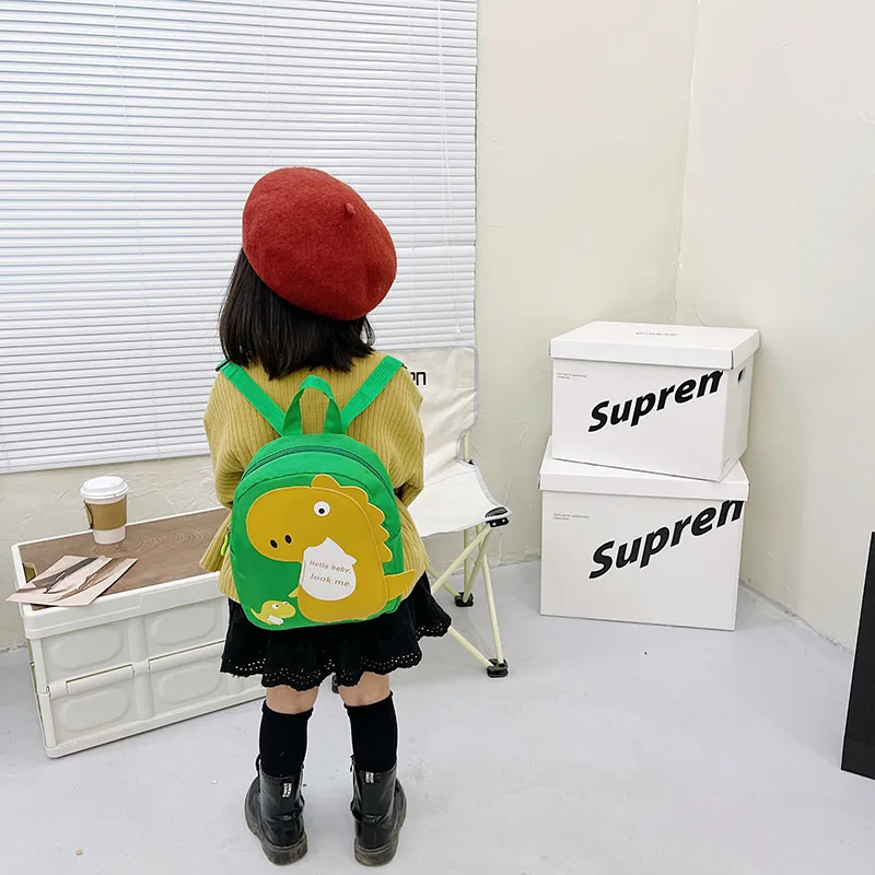 Kid'S Nylon Cartoon Dinosaur Cute Oval Zipper Functional Backpack display picture 77