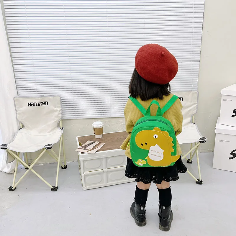 Kid'S Nylon Cartoon Dinosaur Cute Oval Zipper Functional Backpack display picture 96