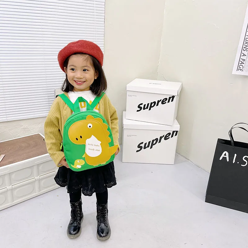 Kid'S Nylon Cartoon Dinosaur Cute Oval Zipper Functional Backpack display picture 98