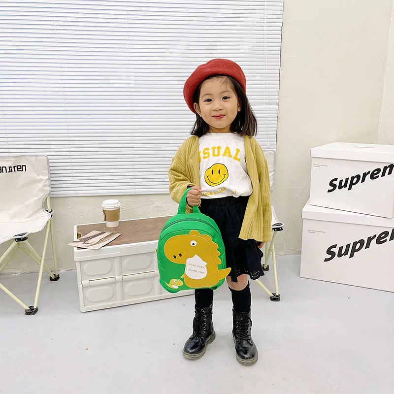 Kid'S Nylon Cartoon Dinosaur Cute Oval Zipper Functional Backpack display picture 99