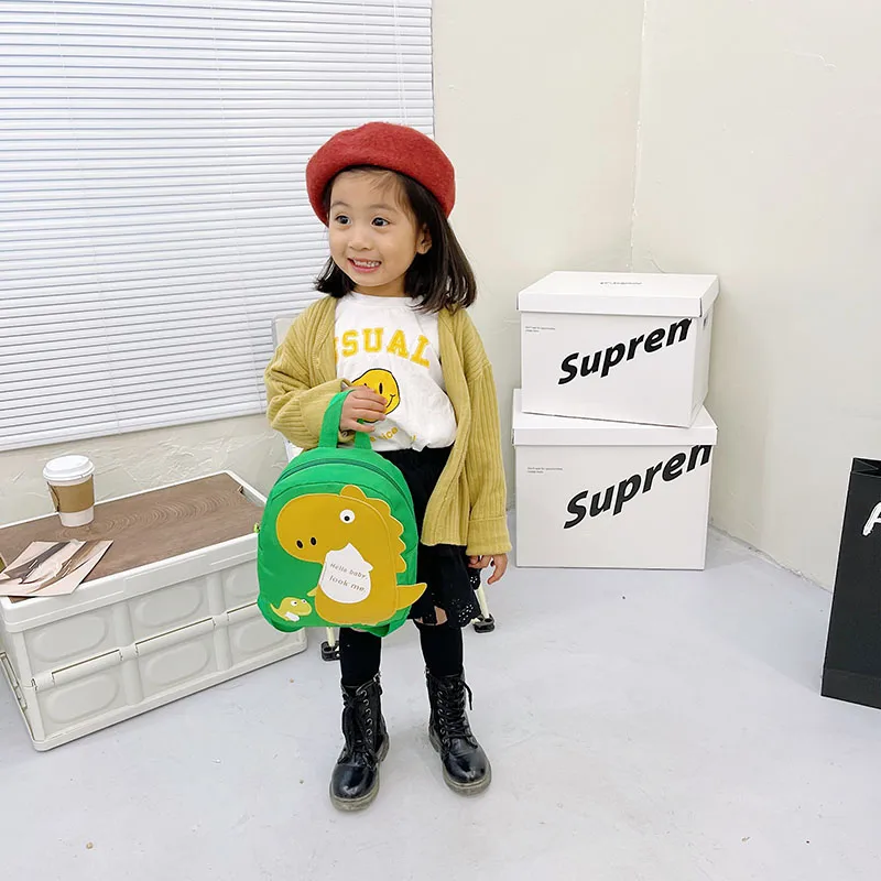 Kid'S Nylon Cartoon Dinosaur Cute Oval Zipper Functional Backpack display picture 86