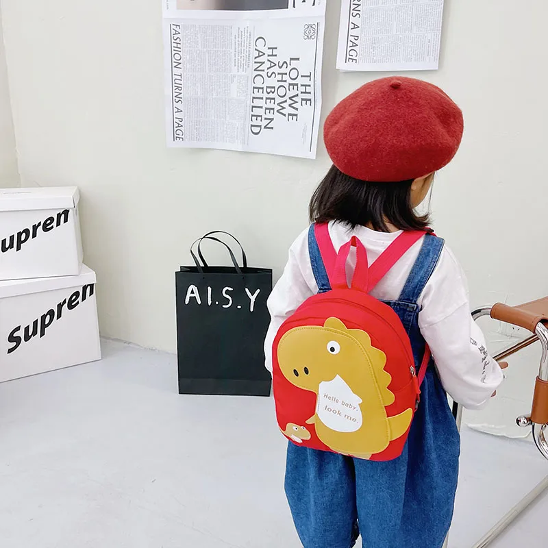 Kid'S Nylon Cartoon Dinosaur Cute Oval Zipper Functional Backpack display picture 97