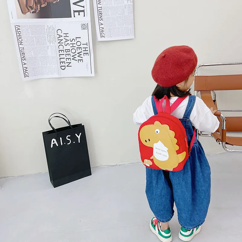 Kid'S Nylon Cartoon Dinosaur Cute Oval Zipper Functional Backpack display picture 125