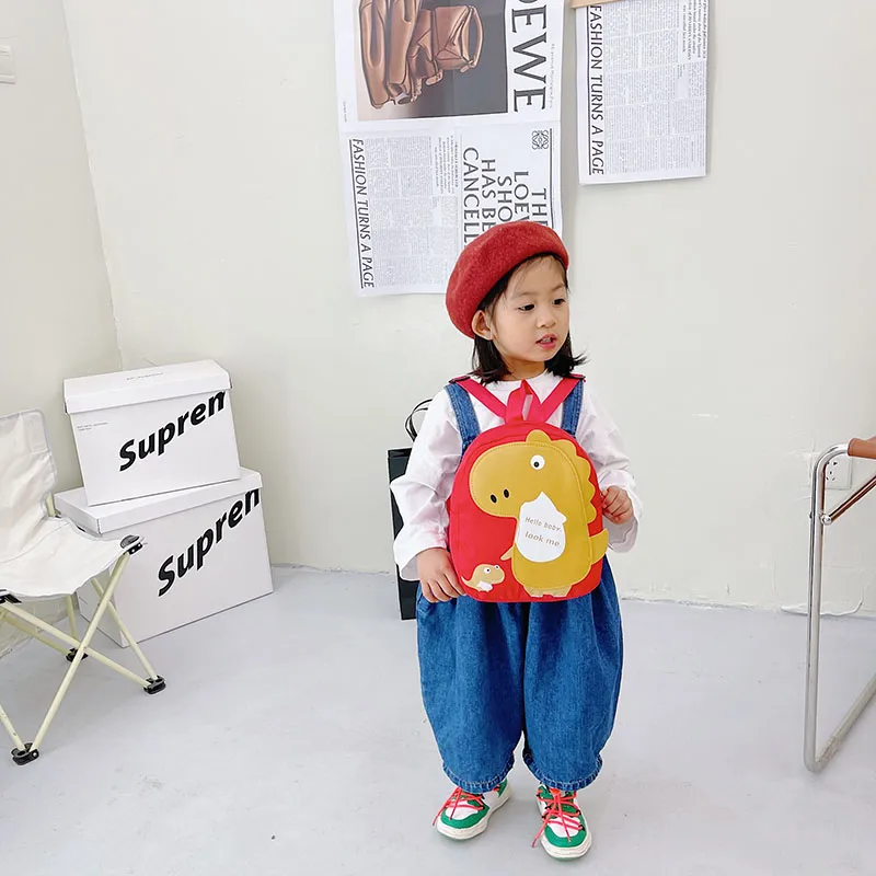 Kid'S Nylon Cartoon Dinosaur Cute Oval Zipper Functional Backpack display picture 123