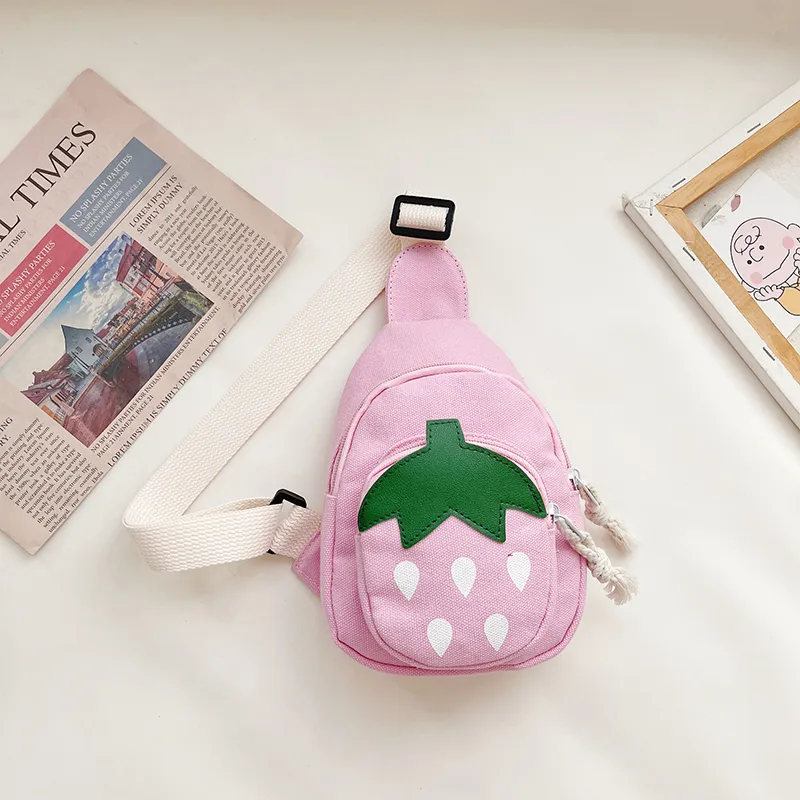 Kid'S Canvas Strawberry Cute Oval Zipper Fanny Pack display picture 10