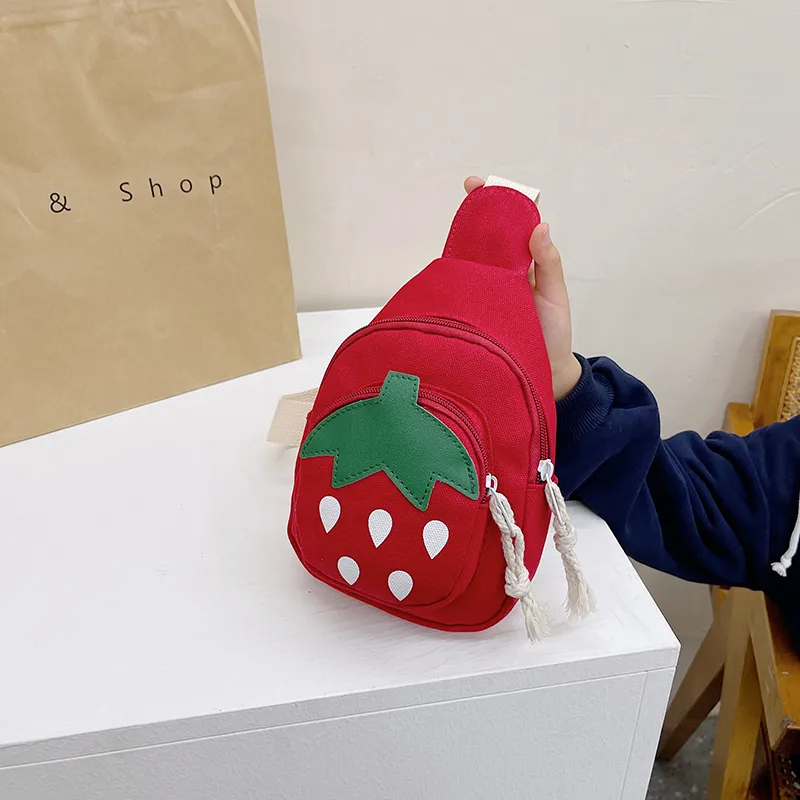 Kid'S Canvas Strawberry Cute Oval Zipper Fanny Pack display picture 26