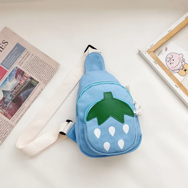 Kid'S Canvas Strawberry Cute Oval Zipper Fanny Pack display picture 12