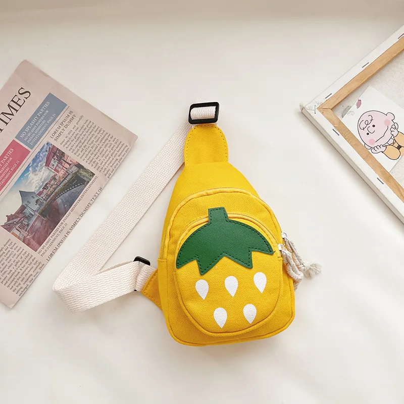 Kid'S Canvas Strawberry Cute Oval Zipper Fanny Pack display picture 19