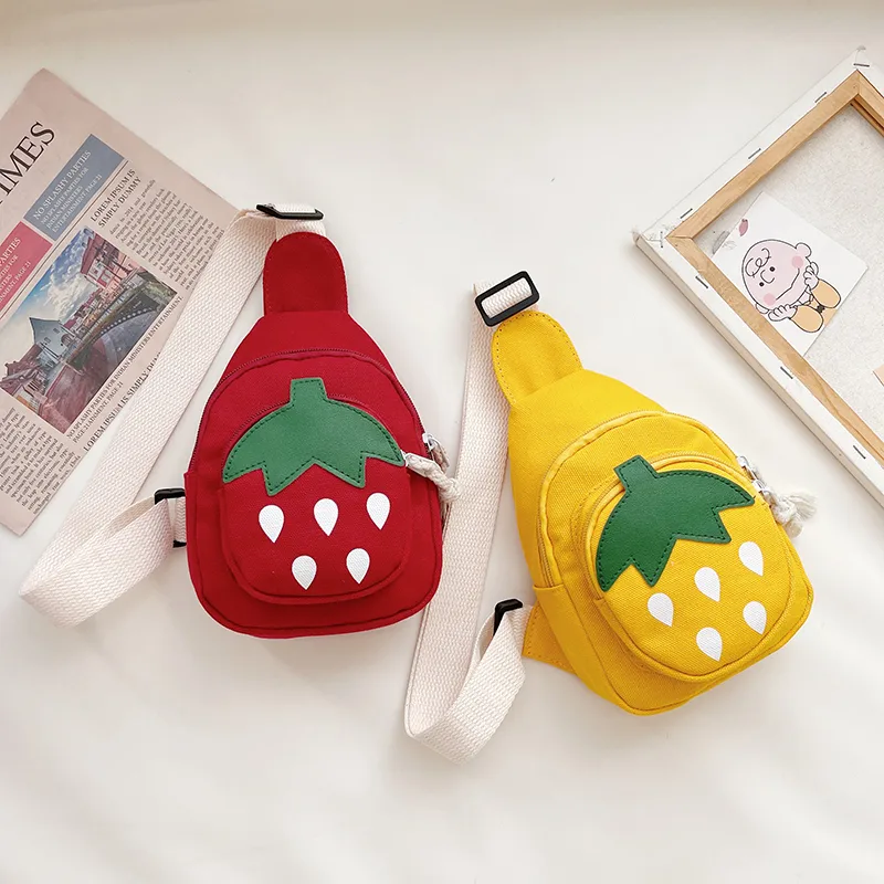 Kid'S Canvas Strawberry Cute Oval Zipper Fanny Pack display picture 24