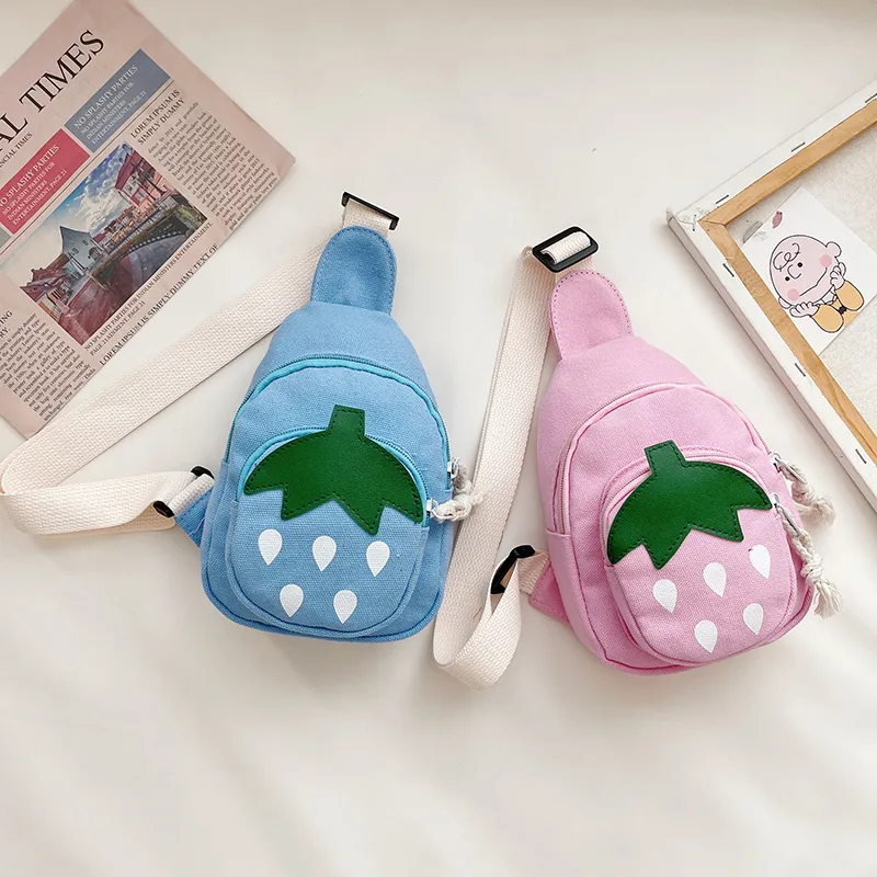 Kid'S Canvas Strawberry Cute Oval Zipper Fanny Pack display picture 16