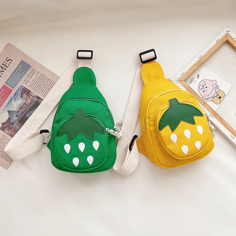 Kid'S Canvas Strawberry Cute Oval Zipper Fanny Pack display picture 14