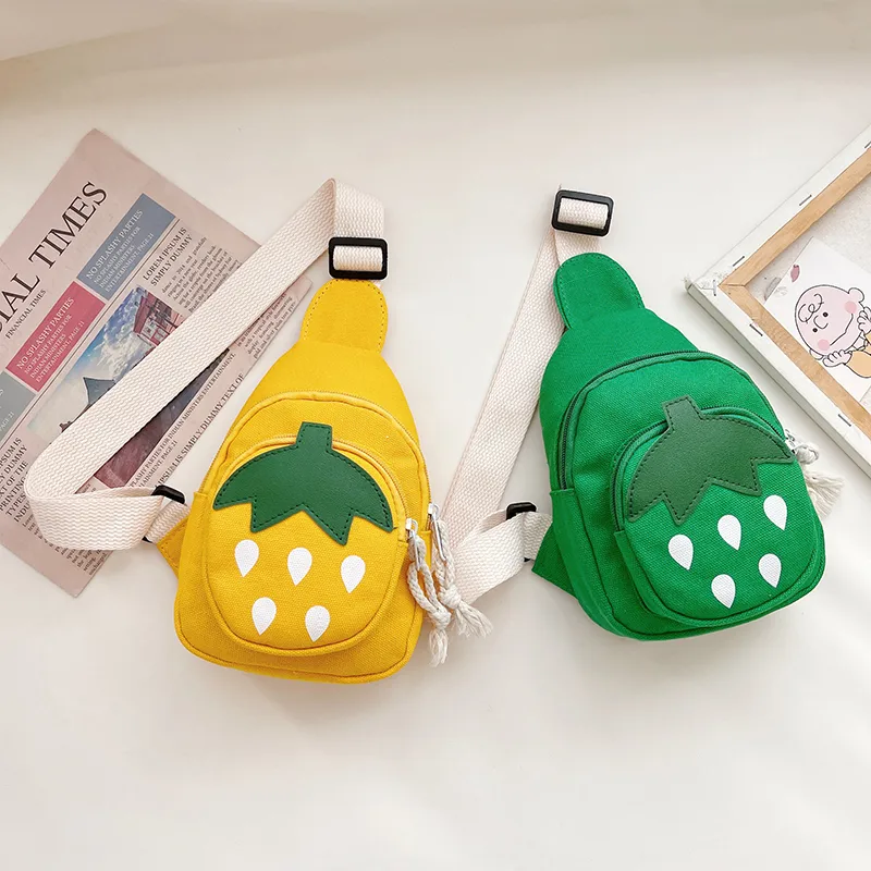 Kid'S Canvas Strawberry Cute Oval Zipper Fanny Pack display picture 20