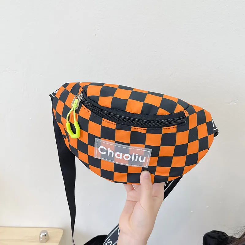 Kid'S Nylon Plaid Streetwear Dumpling Shape Zipper Fanny Pack display picture 1