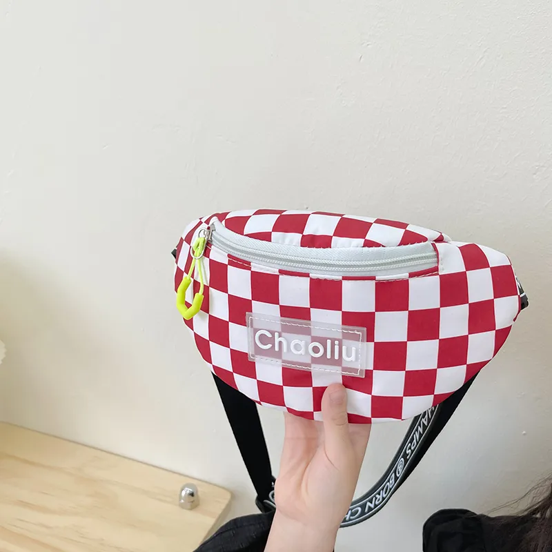 Kid'S Nylon Plaid Streetwear Dumpling Shape Zipper Fanny Pack display picture 18