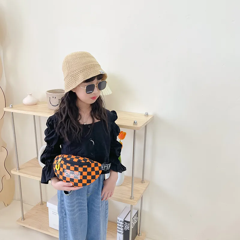 Kid'S Nylon Plaid Streetwear Dumpling Shape Zipper Fanny Pack display picture 14