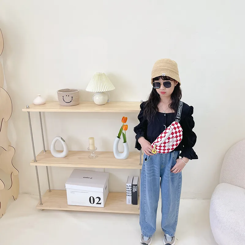 Kid'S Nylon Plaid Streetwear Dumpling Shape Zipper Fanny Pack display picture 15