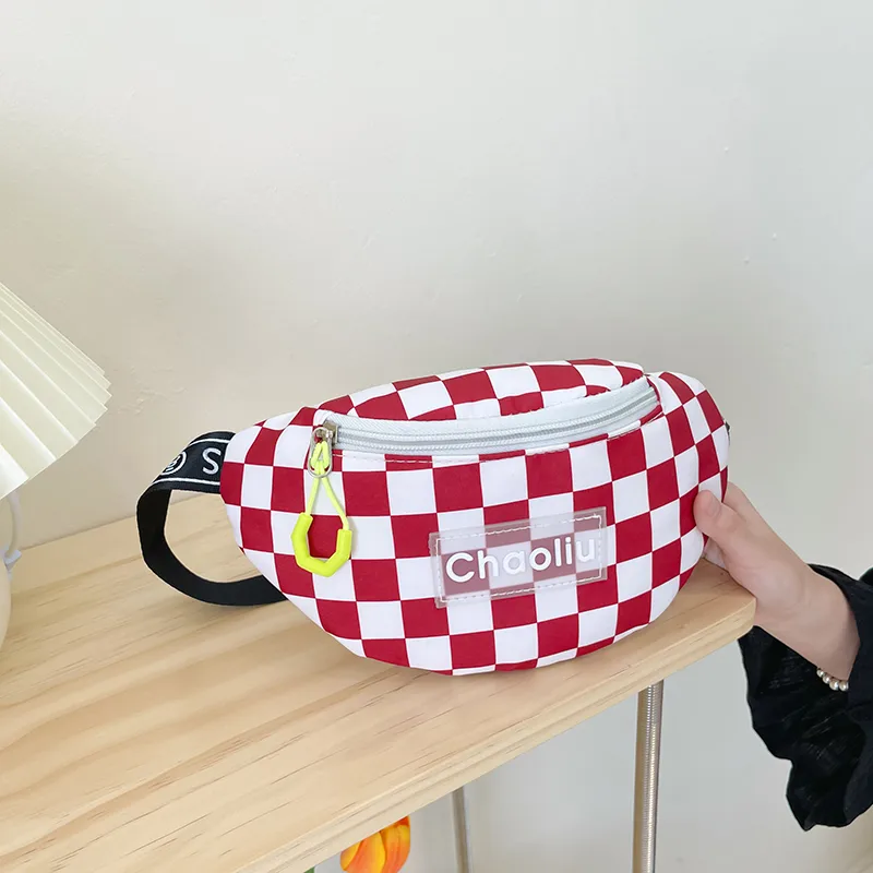 Kid'S Nylon Plaid Streetwear Dumpling Shape Zipper Fanny Pack display picture 21