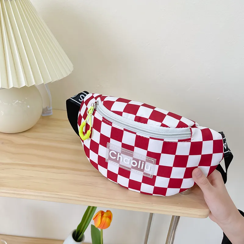 Kid'S Nylon Plaid Streetwear Dumpling Shape Zipper Fanny Pack display picture 31