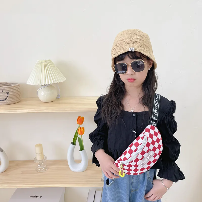 Kid'S Nylon Plaid Streetwear Dumpling Shape Zipper Fanny Pack display picture 27