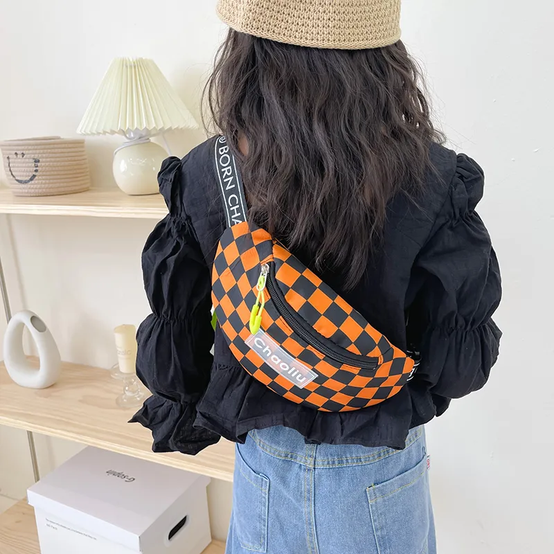 Kid'S Nylon Plaid Streetwear Dumpling Shape Zipper Fanny Pack display picture 45