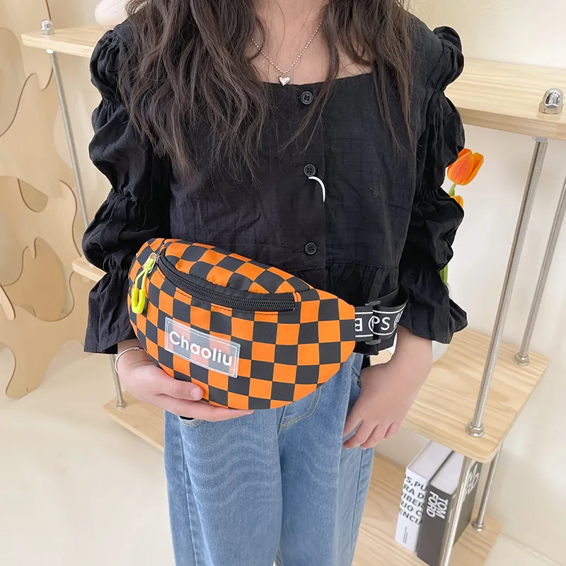 Kid'S Nylon Plaid Streetwear Dumpling Shape Zipper Fanny Pack display picture 38