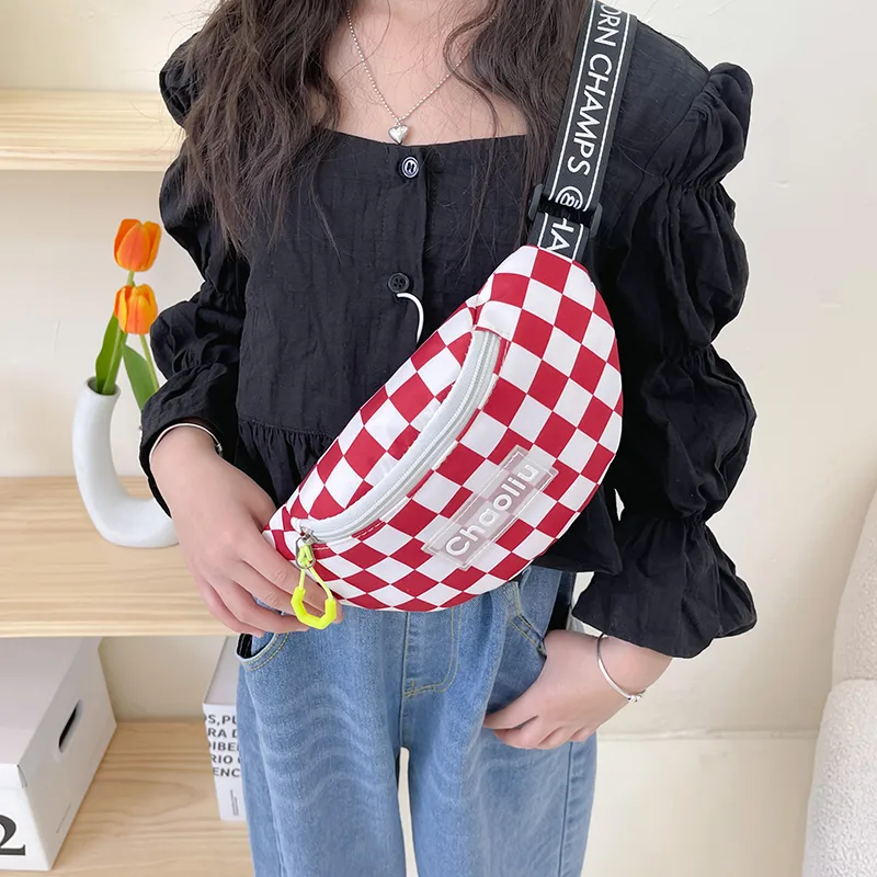 Kid'S Nylon Plaid Streetwear Dumpling Shape Zipper Fanny Pack display picture 36