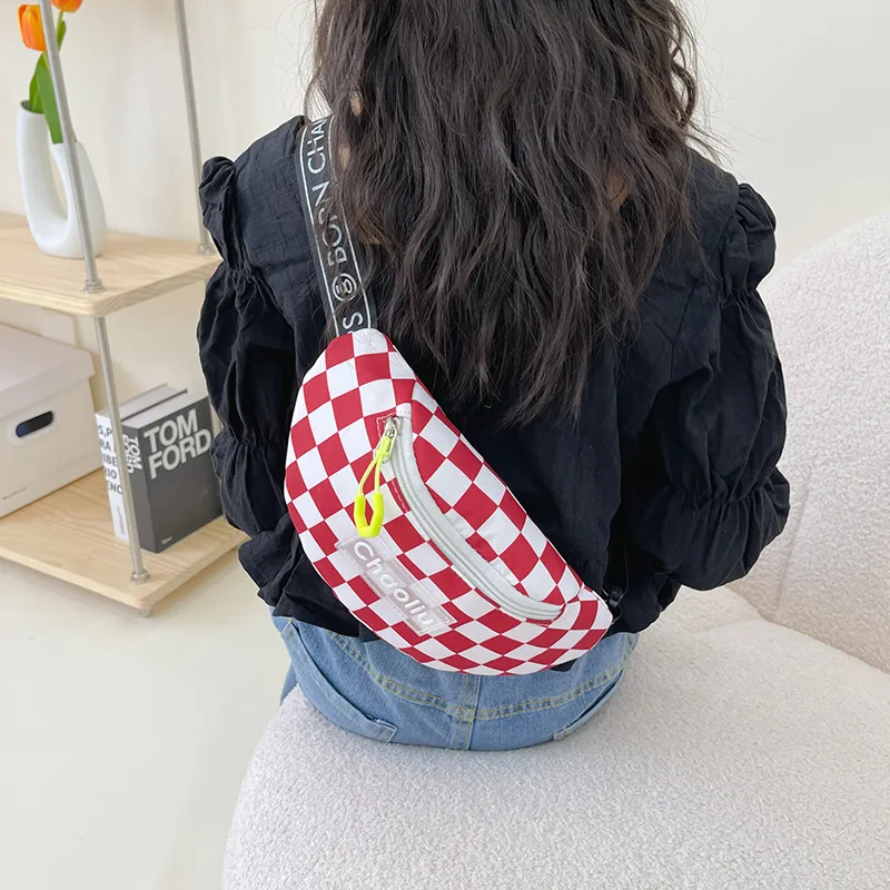 Kid'S Nylon Plaid Streetwear Dumpling Shape Zipper Fanny Pack display picture 46