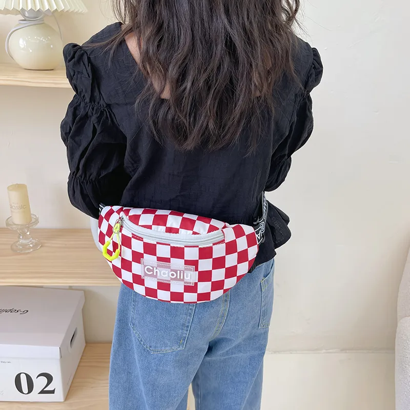 Kid'S Nylon Plaid Streetwear Dumpling Shape Zipper Fanny Pack display picture 39