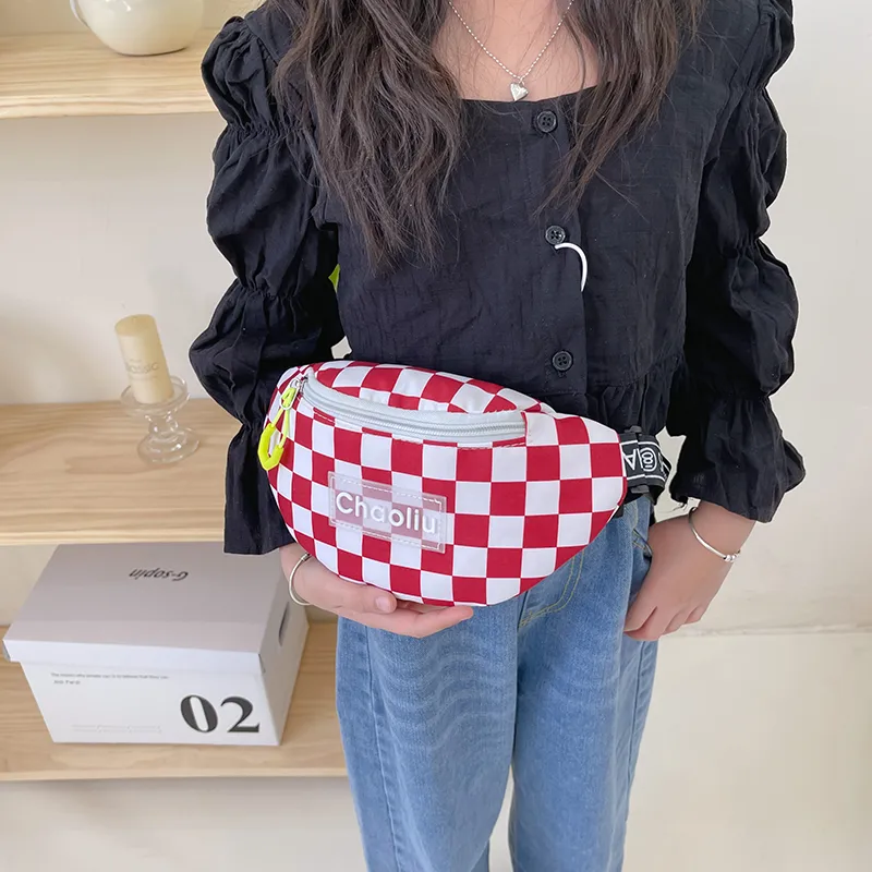 Kid'S Nylon Plaid Streetwear Dumpling Shape Zipper Fanny Pack display picture 47