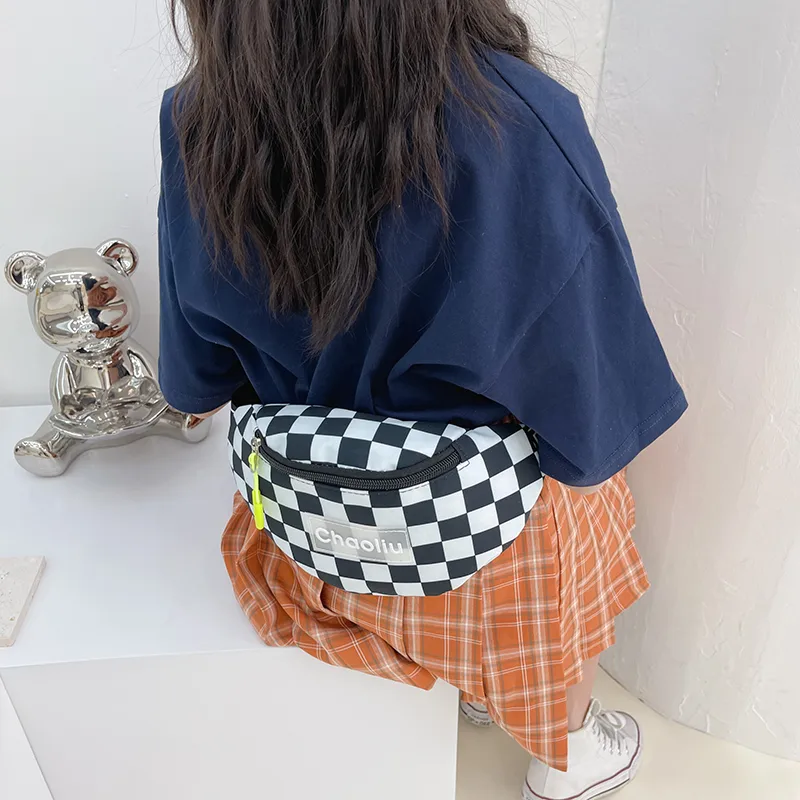 Kid'S Nylon Plaid Streetwear Dumpling Shape Zipper Fanny Pack display picture 51