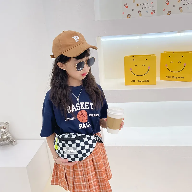Kid'S Nylon Plaid Streetwear Dumpling Shape Zipper Fanny Pack display picture 55