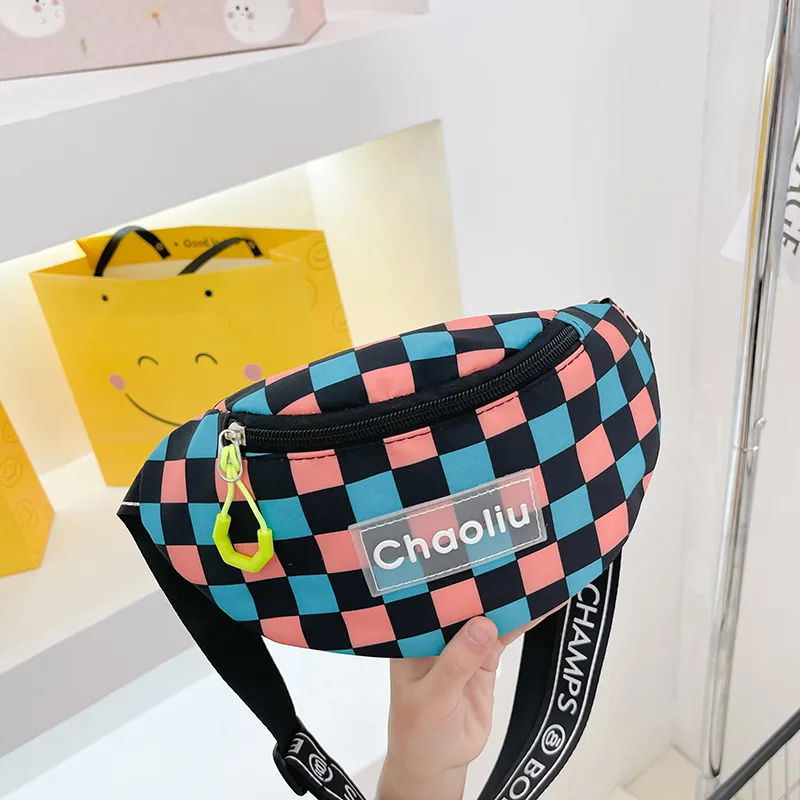 Kid'S Nylon Plaid Streetwear Dumpling Shape Zipper Fanny Pack display picture 52