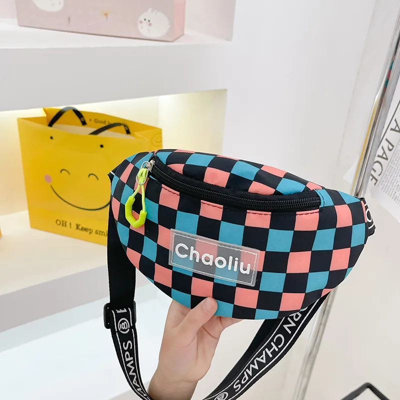 Kid'S Nylon Plaid Streetwear Dumpling Shape Zipper Fanny Pack display picture 54