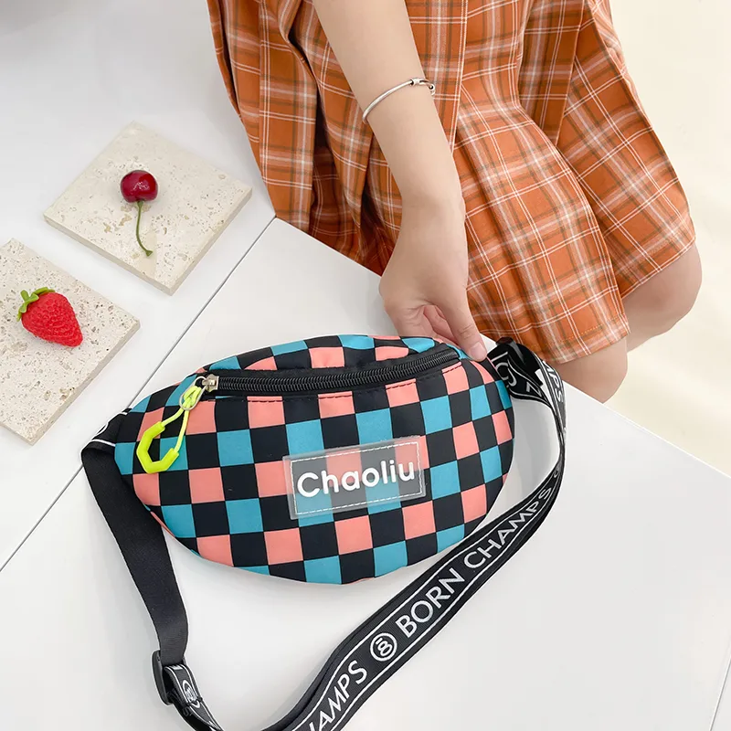 Kid'S Nylon Plaid Streetwear Dumpling Shape Zipper Fanny Pack display picture 59