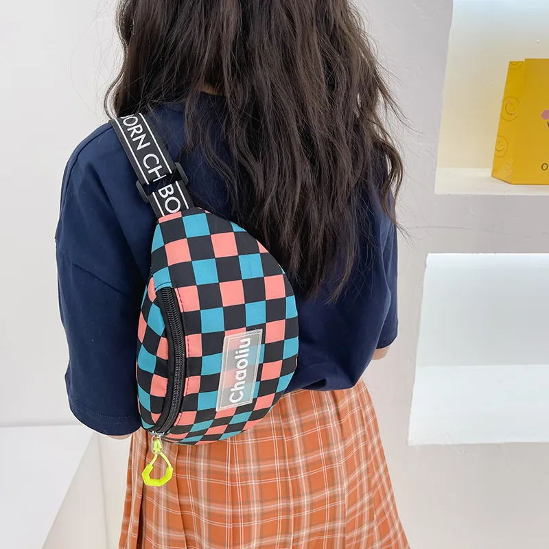 Kid'S Nylon Plaid Streetwear Dumpling Shape Zipper Fanny Pack display picture 62