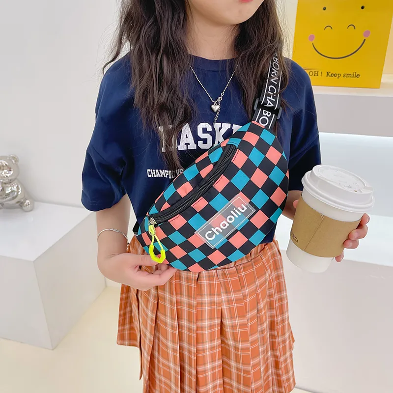 Kid'S Nylon Plaid Streetwear Dumpling Shape Zipper Fanny Pack display picture 81